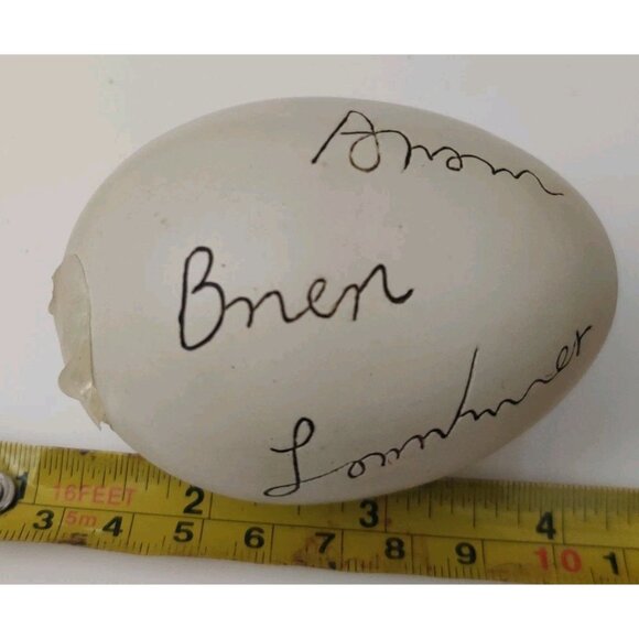 6 Ceramic Painted Bird Egg in Nest Artisan Farmhouse Decor 3.5" For Craft DIY - Picture 14 of 16